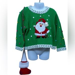 Jack B. quick girl’s youth Santa green pullover sweater size 6X